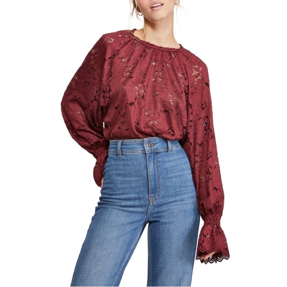 Free People Olivia Lace Tee